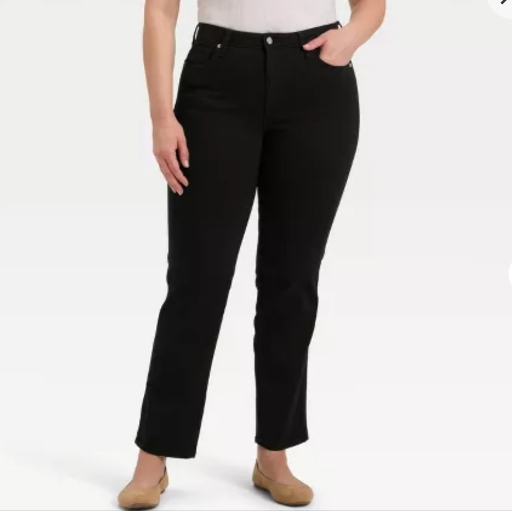 Universal Thread Highest Rise Straight Jeans Black NWT Sz 10 Button Up Fly